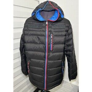 Nordic Down Black Puffer Jacket Feather Down XXL